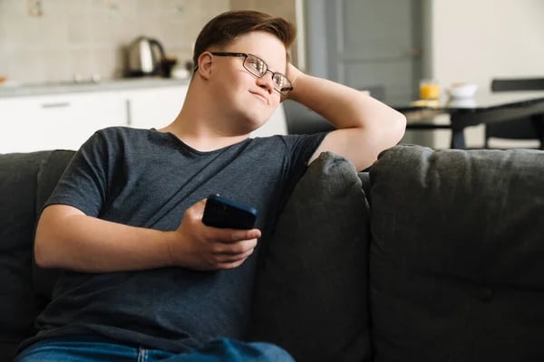 Young man with down syndrome