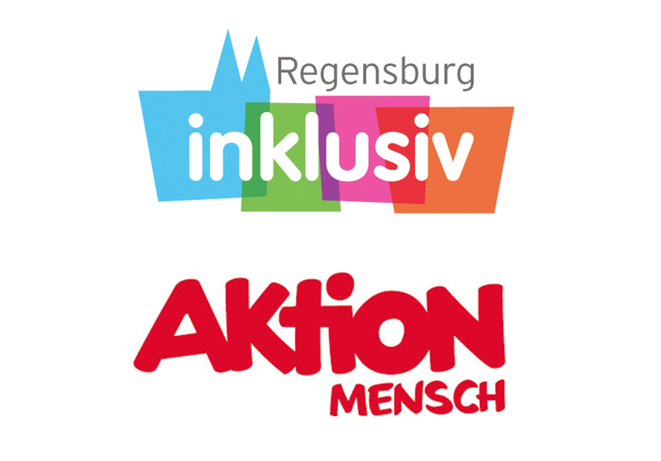 Logos von Regensburg inklusiv und Aktion Mensch
