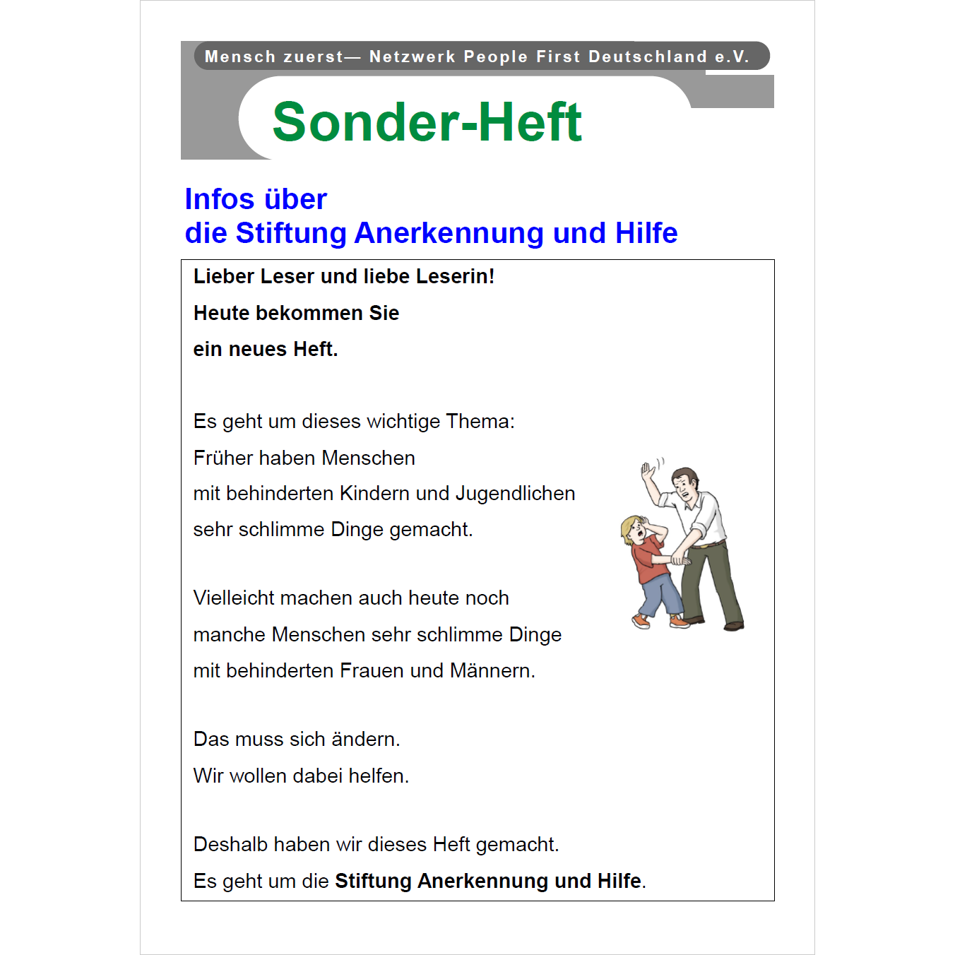 Neues Heft von Mensch zuerst in Leichter Sprache
